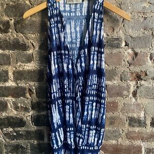 Veronica M Blue and White Tie-Dye Top